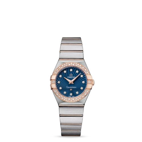 Omega Constellation Quartz 27 Brushed Stainless Steel / Red Gold / Snow / Blue Supernova